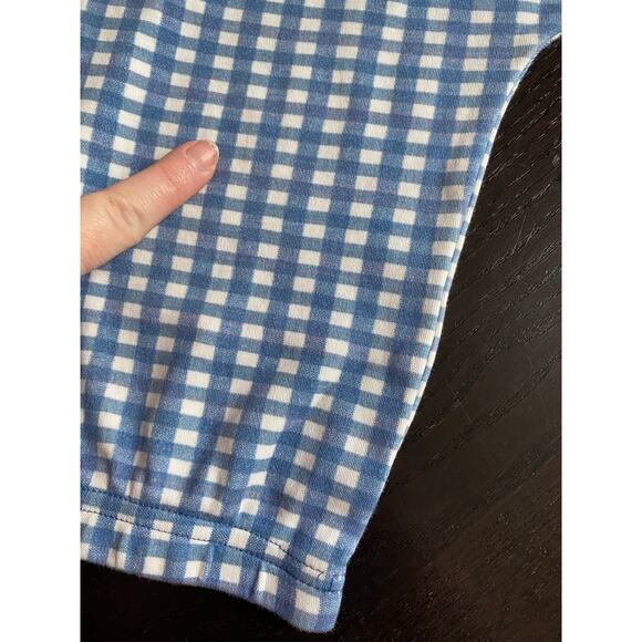 Emma Grace Shoppe Blue Gingham Organic Cotton Sleeveless Tank Playsuit Romper - Picture 7 of 7